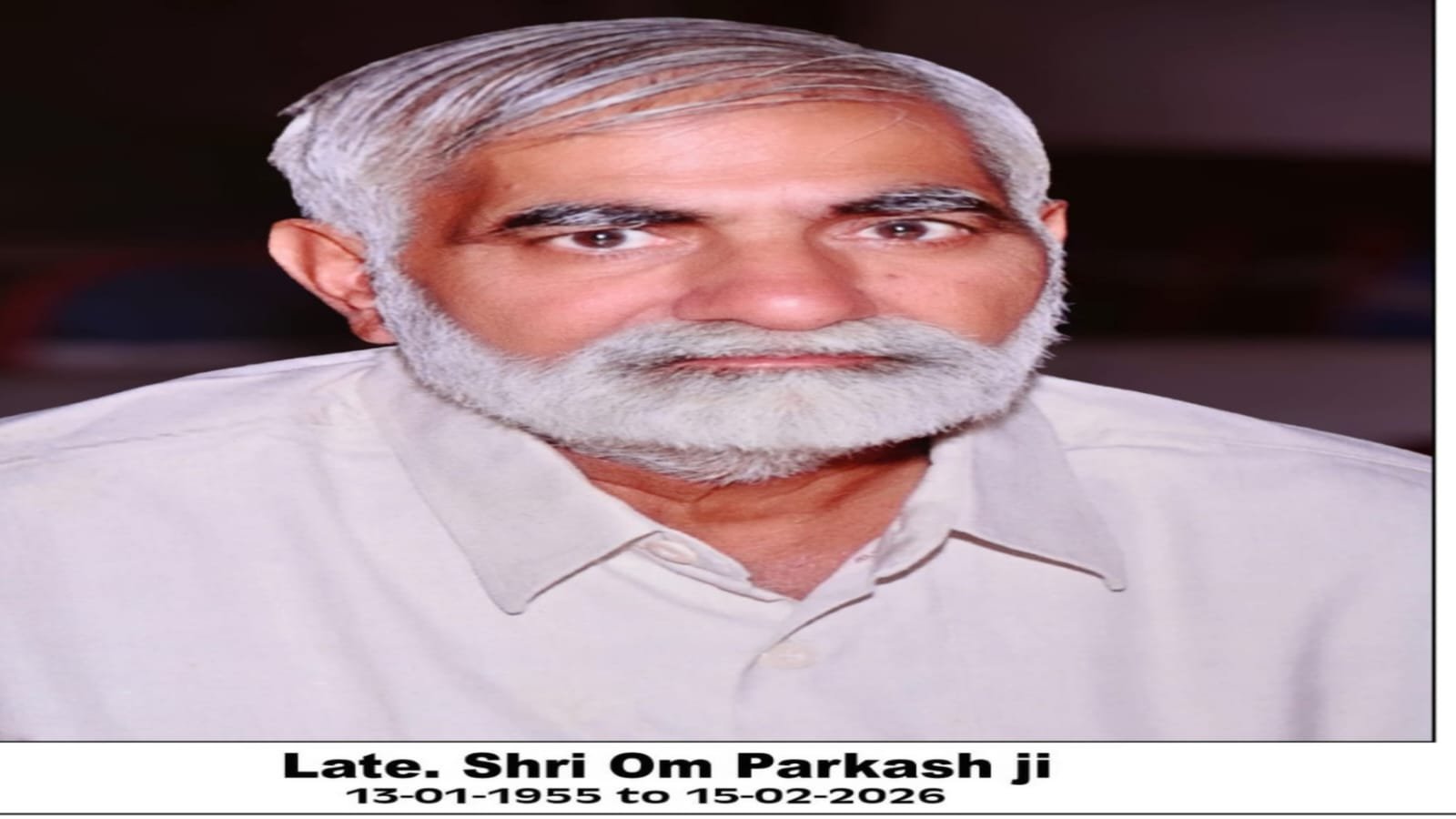 ਸ੍ਰੀ ਓਮ ਪ੍ਰਕਾਸ਼ ਚੁਗ ਜੀ ਦਾ ਅੰਤਿਮ ਅਰਦਾਸ ਅਤੇ ਭੋਗ ਗੁਰਦੁਆਰਾ ਸ੍ਰੀ ਕਲਗੀਧਰ ਸਾਹਿਬ ਵਿਖੇ ਪਾਇਆ ਗਿਆ