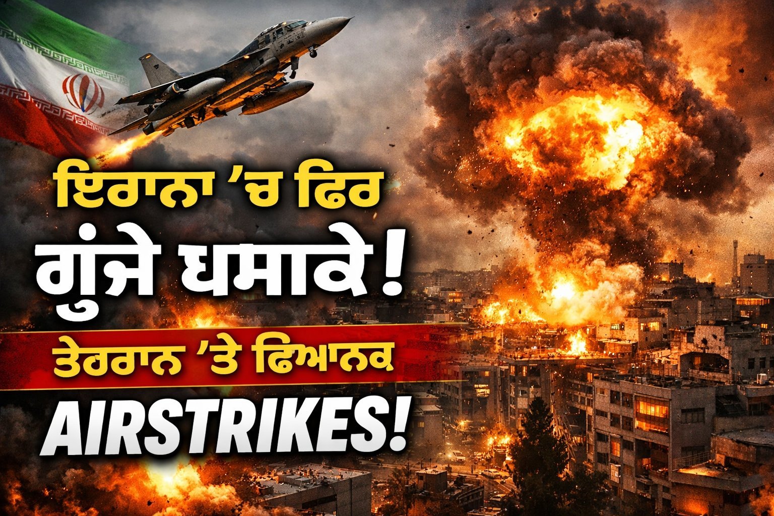ਇਰਾਨ ‘ਚ ਫਿਰ ਗੂੰਜੇ ਧਮਾਕੇ, ਤੇਹਰਾਨ ‘ਤੇ ਤਾਬੜਤੋੜ ਏਅਰਸਟ੍ਰਾਈਕ