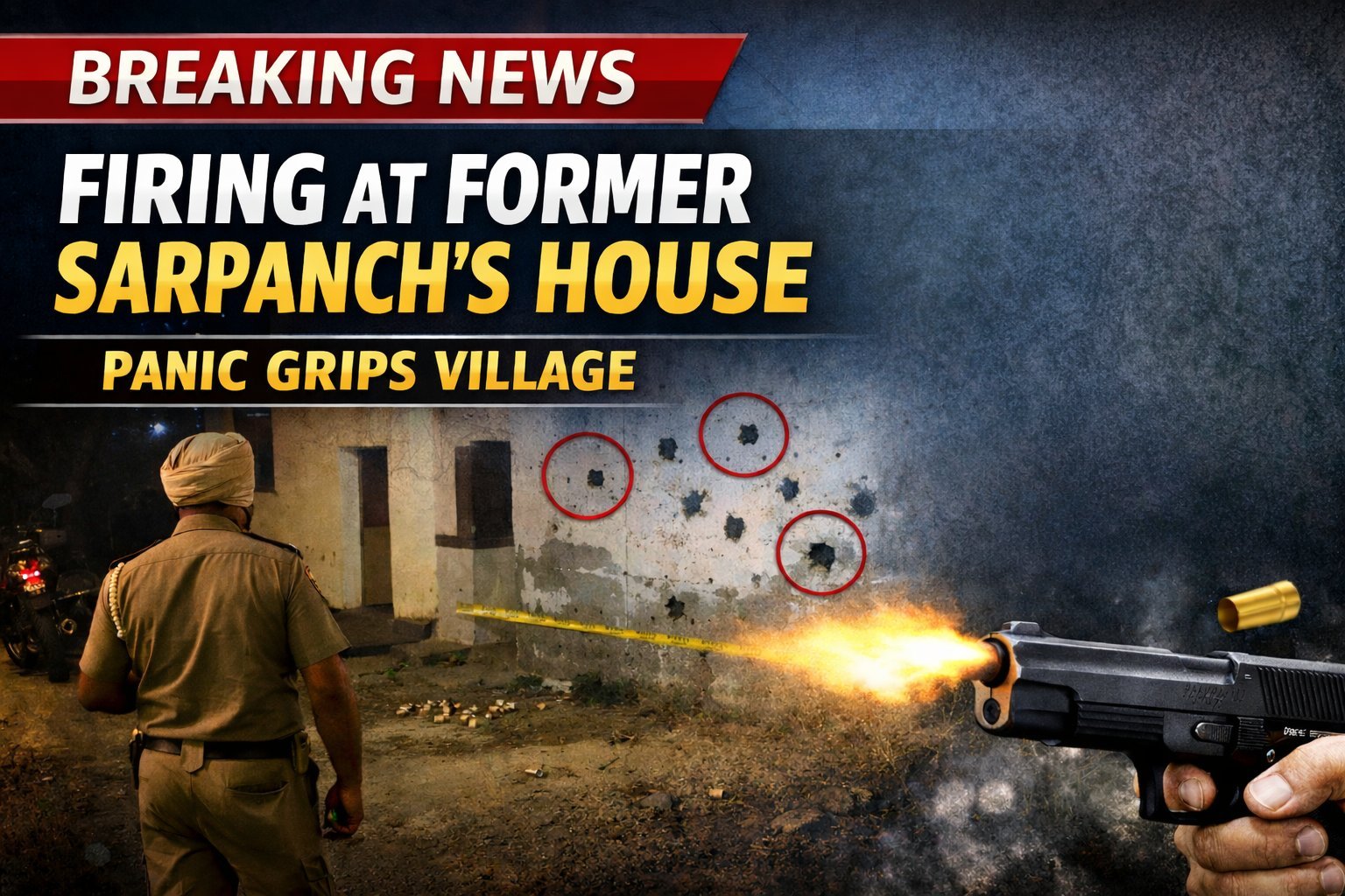 ਸਾਬਕਾ ਸਰਪੰਚ ਦੇ ਘਰ ‘ਤੇ ਅੰਨ੍ਹੇਵਾਹ ਫਾਇਰਿੰਗ, ਪਿੰਡ ‘ਚ ਦਹਿਸ਼ਤ ਦਾ ਮਾਹੌਲ